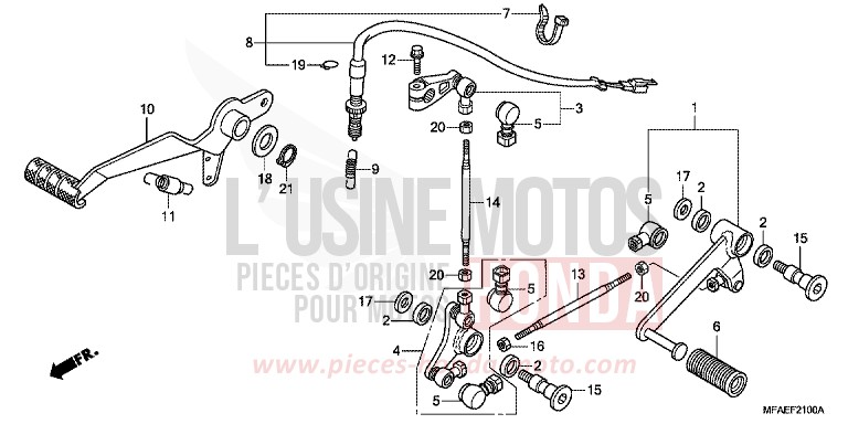 PEDALE von CBF1000 ABS PEARL NIGHTSTAR BLACK (NHA84) von 2010